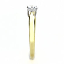 Load image into Gallery viewer, TK3440 - Two-Tone IP Gold (Ion Plating) Stainless Steel Ring with AAA Grade CZ  in Clear