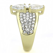 Load image into Gallery viewer, TK3442 - Two-Tone IP Gold (Ion Plating) Stainless Steel Ring with AAA Grade CZ  in Clear