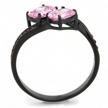 Load image into Gallery viewer, TK3444 - IP Black(Ion Plating) Stainless Steel Ring with AAA Grade CZ  in Rose