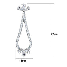 Load image into Gallery viewer, TK3473 - High polished (no plating) Stainless Steel Earrings with AAA Grade CZ  in Clear