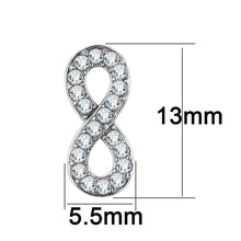 Load image into Gallery viewer, TK3475 - High polished (no plating) Stainless Steel Earrings with AAA Grade CZ  in Clear