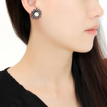 Load image into Gallery viewer, TK3484 - IP Black(Ion Plating) Stainless Steel Earrings with Synthetic Pearl in White