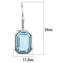 Load image into Gallery viewer, TK3487 - High polished (no plating) Stainless Steel Earrings with Top Grade Crystal  in Sea Blue