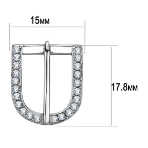 TK3489 - High polished (no plating) Stainless Steel Earrings with Top Grade Crystal  in Clear