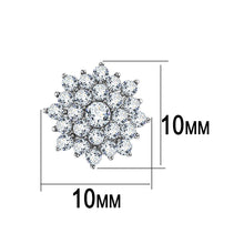 Load image into Gallery viewer, TK3490 - High polished (no plating) Stainless Steel Earrings with AAA Grade CZ  in Clear