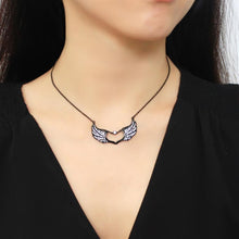 Load image into Gallery viewer, TK3496 - IP Black(Ion Plating) Stainless Steel Necklace with Top Grade Crystal  in Clear