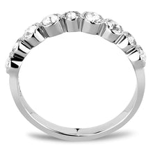 Load image into Gallery viewer, TK3497 - High polished (no plating) Stainless Steel Ring with Top Grade Crystal  in Clear