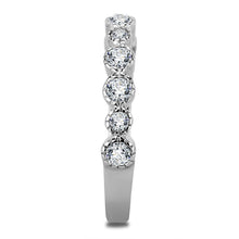 Load image into Gallery viewer, TK3497 - High polished (no plating) Stainless Steel Ring with Top Grade Crystal  in Clear