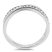 Load image into Gallery viewer, TK3501 - High polished (no plating) Stainless Steel Ring with Top Grade Crystal  in Clear