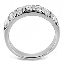 Load image into Gallery viewer, TK3504 - High polished (no plating) Stainless Steel Ring with AAA Grade CZ  in Clear