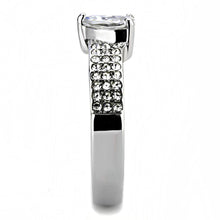 Load image into Gallery viewer, TK3505 - High polished (no plating) Stainless Steel Ring with AAA Grade CZ  in Clear