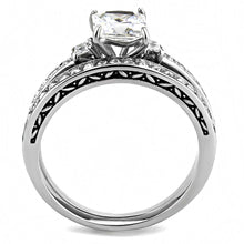 Load image into Gallery viewer, TK3510 - High polished (no plating) Stainless Steel Ring with AAA Grade CZ  in Clear