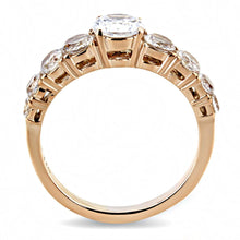 Load image into Gallery viewer, TK3516 - IP Rose Gold(Ion Plating) Stainless Steel Ring with AAA Grade CZ  in Clear