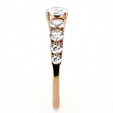 Load image into Gallery viewer, TK3516 - IP Rose Gold(Ion Plating) Stainless Steel Ring with AAA Grade CZ  in Clear