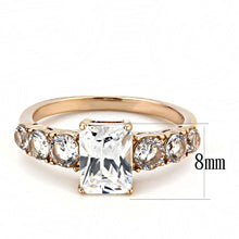 Load image into Gallery viewer, TK3517 - IP Rose Gold(Ion Plating) Stainless Steel Ring with AAA Grade CZ  in Clear