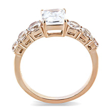 Load image into Gallery viewer, TK3517 - IP Rose Gold(Ion Plating) Stainless Steel Ring with AAA Grade CZ  in Clear