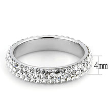 Load image into Gallery viewer, TK3533 - High polished (no plating) Stainless Steel Ring with Top Grade Crystal  in Clear