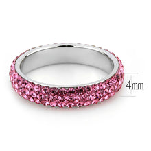 Load image into Gallery viewer, TK3542 - High polished (no plating) Stainless Steel Ring with Top Grade Crystal  in Rose