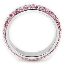 Load image into Gallery viewer, TK3543 - High polished (no plating) Stainless Steel Ring with Top Grade Crystal  in Light Rose