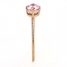 Load image into Gallery viewer, TK3558 - IP Rose Gold(Ion Plating) Stainless Steel Ring with AAA Grade CZ  in Rose