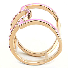 Load image into Gallery viewer, TK3561 - IP Rose Gold(Ion Plating) Stainless Steel Ring with Top Grade Crystal  in Light Rose