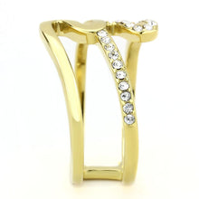 Load image into Gallery viewer, TK3574 - IP Gold(Ion Plating) Stainless Steel Ring with Top Grade Crystal  in Clear