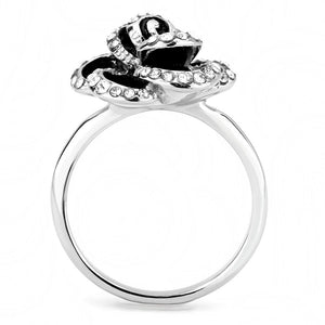 TK3577 - No Plating Stainless Steel Ring with Top Grade Crystal  in Clear