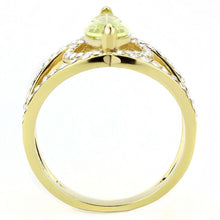 Load image into Gallery viewer, TK3578 - IP Gold(Ion Plating) Stainless Steel Ring with AAA Grade CZ  in Apple Green color