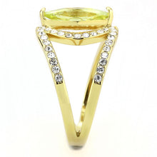 Load image into Gallery viewer, TK3578 - IP Gold(Ion Plating) Stainless Steel Ring with AAA Grade CZ  in Apple Green color