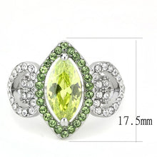 Load image into Gallery viewer, TK3579 - No Plating Stainless Steel Ring with AAA Grade CZ  in Apple Green color