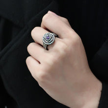 Load image into Gallery viewer, TK3580 - IP Black(Ion Plating) Stainless Steel Ring with Assorted  in Multi Color