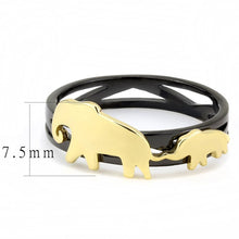 Load image into Gallery viewer, TK3582 - IP Gold+ IP Black (Ion Plating) Stainless Steel Ring with No Stone