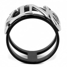 Load image into Gallery viewer, TK3583 - Two-Tone IP Black (Ion Plating) Stainless Steel Ring with No Stone