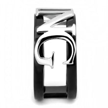 Load image into Gallery viewer, TK3583 - Two-Tone IP Black (Ion Plating) Stainless Steel Ring with No Stone