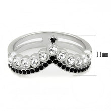 Load image into Gallery viewer, TK3588 - No Plating Stainless Steel Ring with Top Grade Crystal  in Clear