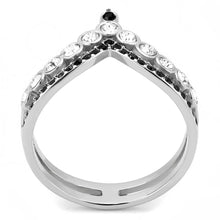 Load image into Gallery viewer, TK3588 - No Plating Stainless Steel Ring with Top Grade Crystal  in Clear