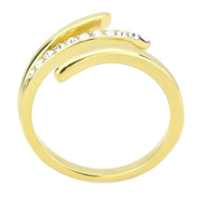 Load image into Gallery viewer, TK3590 - IP Gold(Ion Plating) Stainless Steel Ring with Top Grade Crystal  in Clear