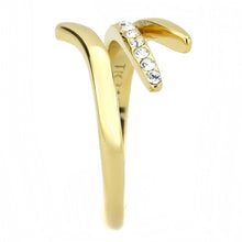 Load image into Gallery viewer, TK3590 - IP Gold(Ion Plating) Stainless Steel Ring with Top Grade Crystal  in Clear