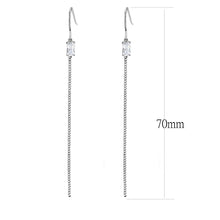 Load image into Gallery viewer, TK3599 - High polished (no plating) Stainless Steel Earrings with AAA Grade CZ  in Clear