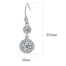 Load image into Gallery viewer, TK3602 - High polished (no plating) Stainless Steel Earrings with AAA Grade CZ  in Clear