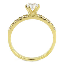 Load image into Gallery viewer, TK3605 - IP Gold(Ion Plating) Stainless Steel Ring with AAA Grade CZ  in Clear