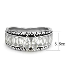 Load image into Gallery viewer, TK3606 - No Plating Stainless Steel Ring with AAA Grade CZ  in Clear