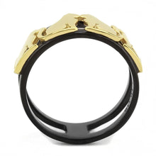 Load image into Gallery viewer, TK3609 - IP Gold+ IP Black (Ion Plating) Stainless Steel Ring with No Stone