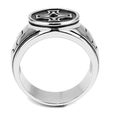 Load image into Gallery viewer, TK3617 - High polished (no plating) Stainless Steel Ring with Top Grade Crystal  in Jet