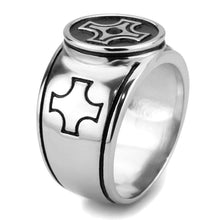 Load image into Gallery viewer, TK3617 - High polished (no plating) Stainless Steel Ring with Top Grade Crystal  in Jet