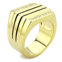 Load image into Gallery viewer, TK3618 - IP Gold(Ion Plating) Stainless Steel Ring with Top Grade Crystal  in Clear