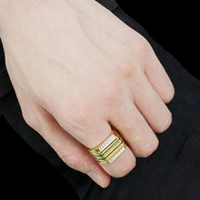 Load image into Gallery viewer, TK3618 - IP Gold(Ion Plating) Stainless Steel Ring with Top Grade Crystal  in Clear