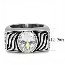 Load image into Gallery viewer, TK3620 - High polished (no plating) Stainless Steel Ring with AAA Grade CZ  in Clear