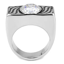 Load image into Gallery viewer, TK3620 - High polished (no plating) Stainless Steel Ring with AAA Grade CZ  in Clear