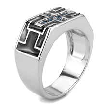 Load image into Gallery viewer, TK3623 - High polished (no plating) Stainless Steel Ring with Top Grade Crystal  in Montana